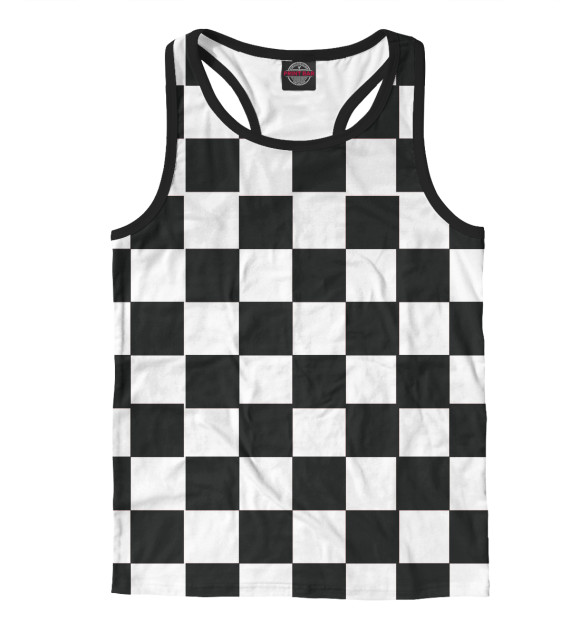 Мужская майка-борцовка с изображением Доска шахматная цвета Белый