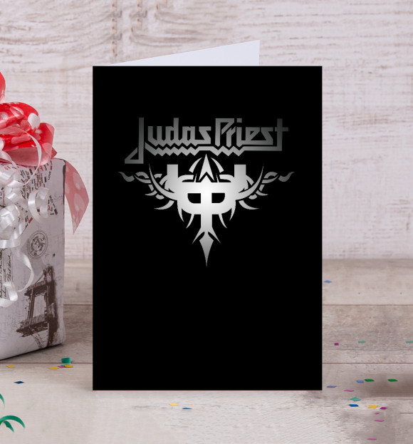 Открытка с изображением Judas Priest цвета Белый