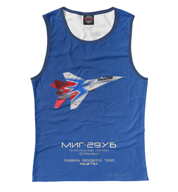 Майка для девочки с изображением МиГ-29УБ Стрижи цвета Белый