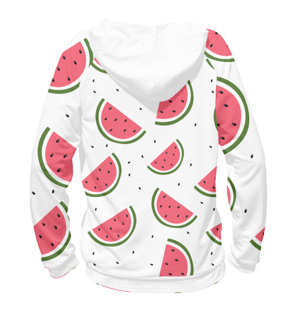 Женское худи с изображением Арбуз цвета Белый