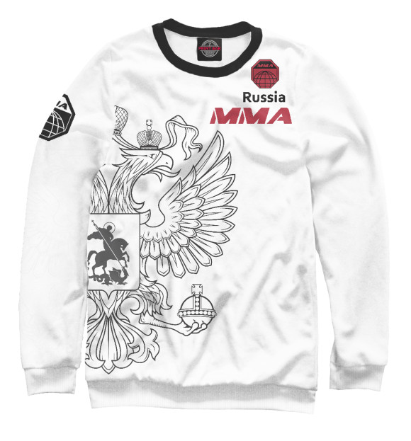 Свитшот для девочек с изображением MMA Россия цвета Белый