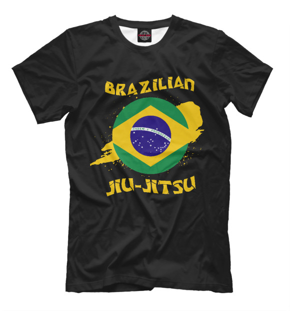 Мужская футболка с изображением Бразильское джиу-джитсу цвета Черный