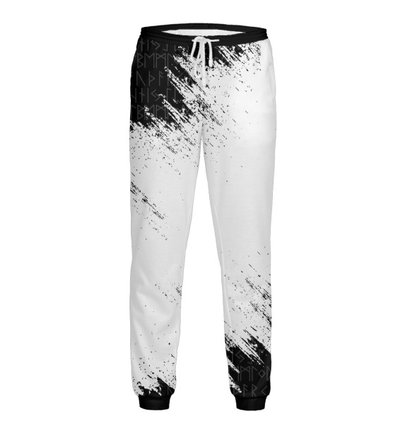 Мужские спортивные штаны с изображением Оберег Печать Велеса цвета Белый