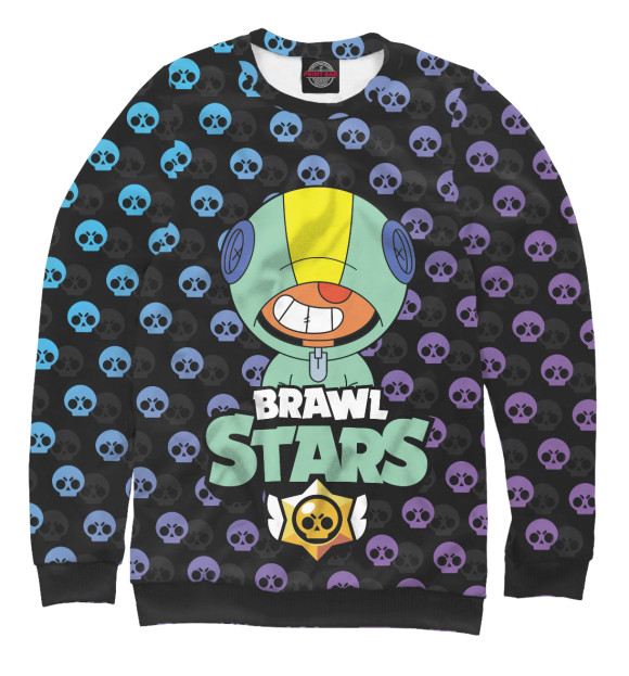 Свитшот для девочек с изображением Brawl Stars Leon цвета Белый