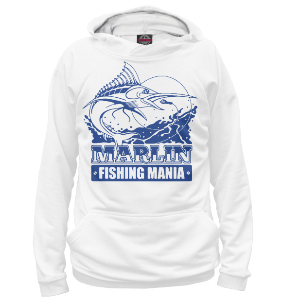 Женское худи с изображением Marlin цвета Белый