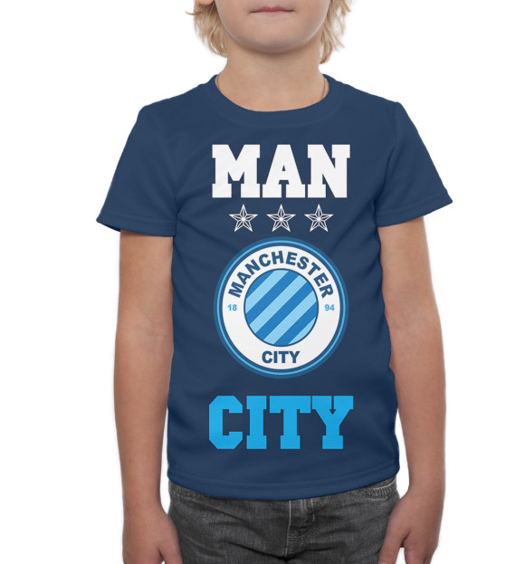 Футболка для мальчиков с изображением Manchester City цвета Белый