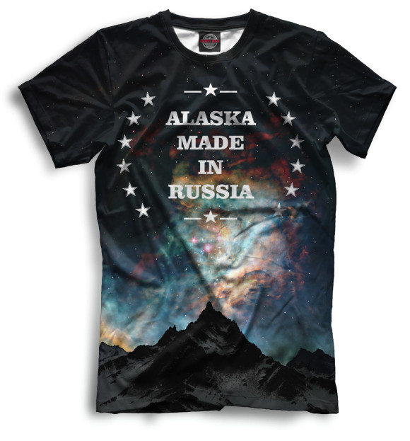 Мужская футболка с изображением Аляска цвета Черный