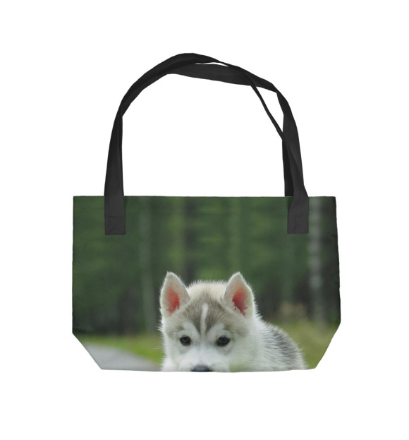 Пляжная сумка с изображением Хаски цвета 