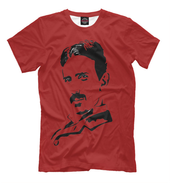 Мужская футболка с изображением Тесла Никола цвета Светло-коричневый