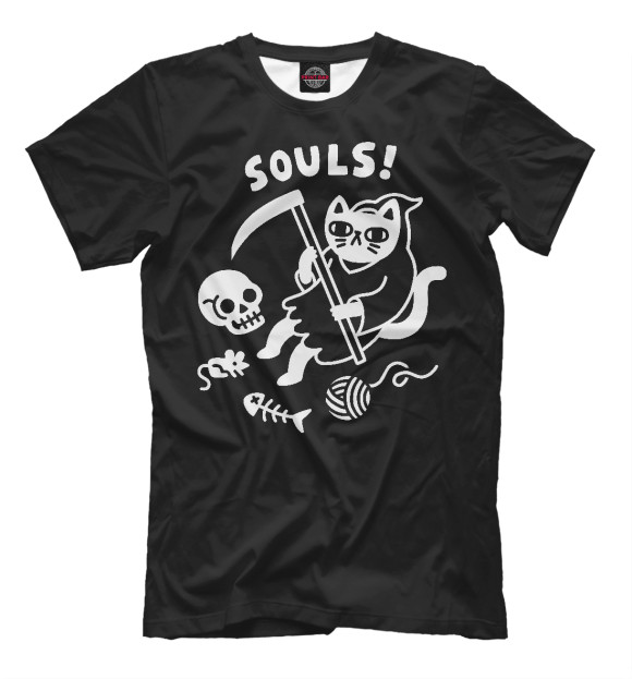 Футболка для мальчиков с изображением Souls цвета Черный