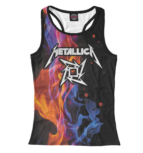 Женская майка-борцовка с изображением Metallica цвета Белый