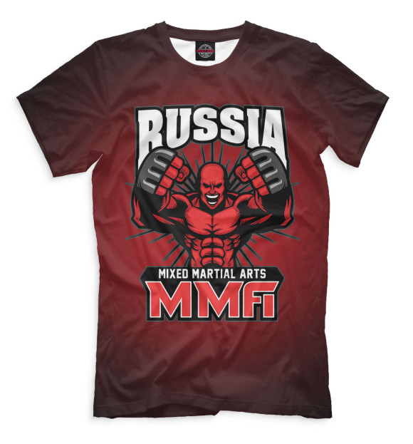 Футболка для мальчиков с изображением MMA Russia цвета Темно-бордовый