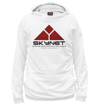 Женское худи skynet logo white