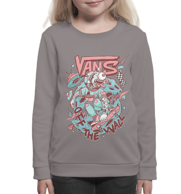 Свитшот для девочек с изображением Vans цвета Белый