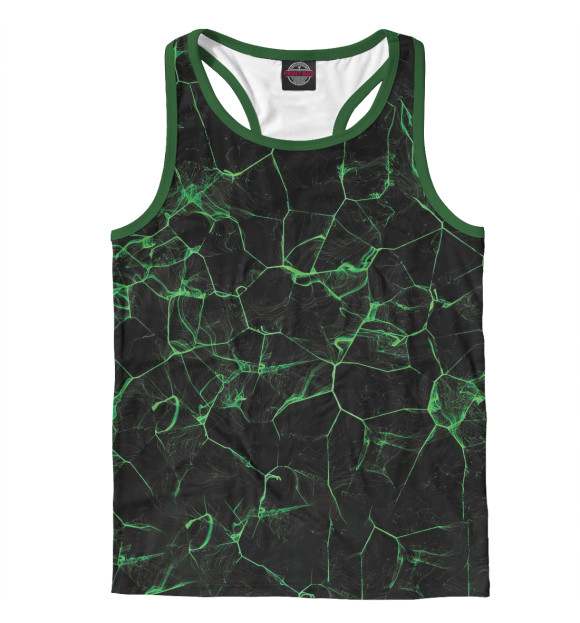 Мужская майка-борцовка с изображением Зеленый дым цвета Белый