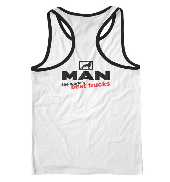 Мужская майка-борцовка с изображением Настоящие мужчины водят MAN цвета Белый