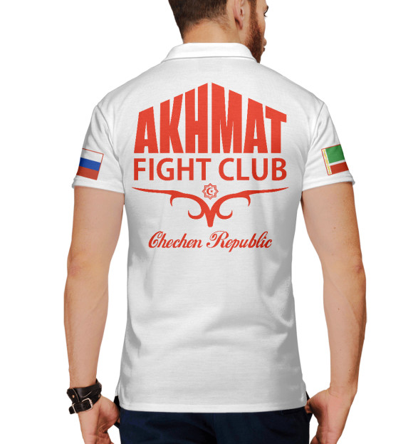 Мужское поло с изображением Fight Club Akhmat White цвета Белый