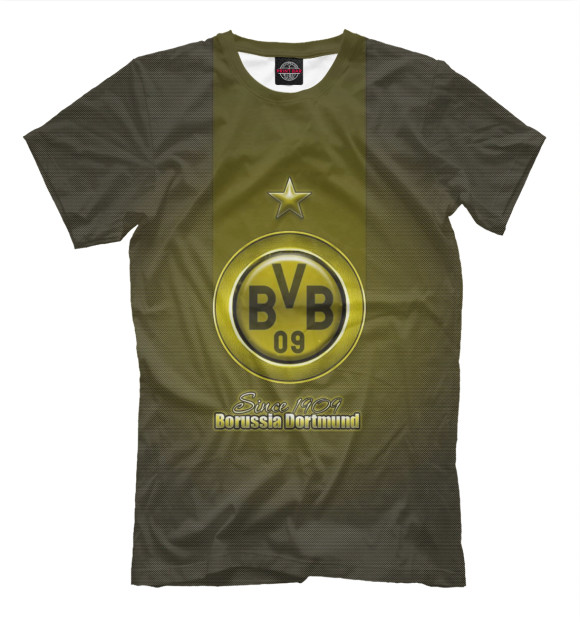 Мужская футболка с изображением Borussia Dortmund цвета Молочно-белый