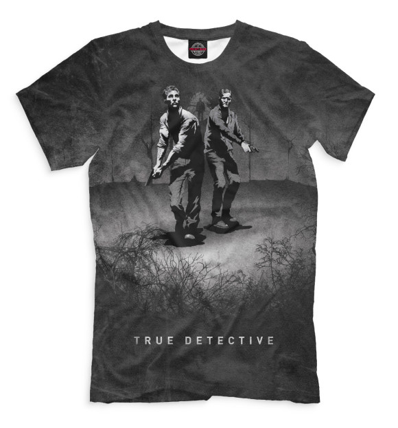 Мужская футболка с изображением Настоящий детектив цвета Черный