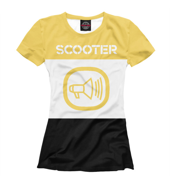 Женская футболка с изображением Scooter цвета Белый