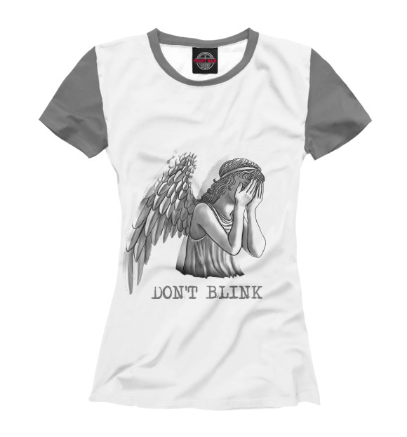 Женская футболка с изображением Плачущий ангел цвета Белый