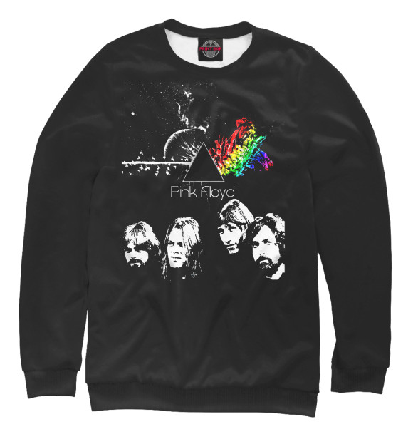 Мужской свитшот с изображением Pink Floyd цвета Белый