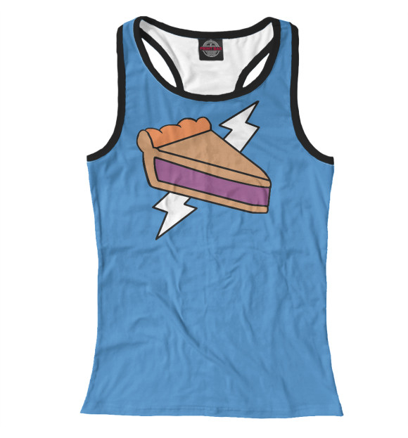 Женская майка-борцовка с изображением Человек Пирог цвета Белый