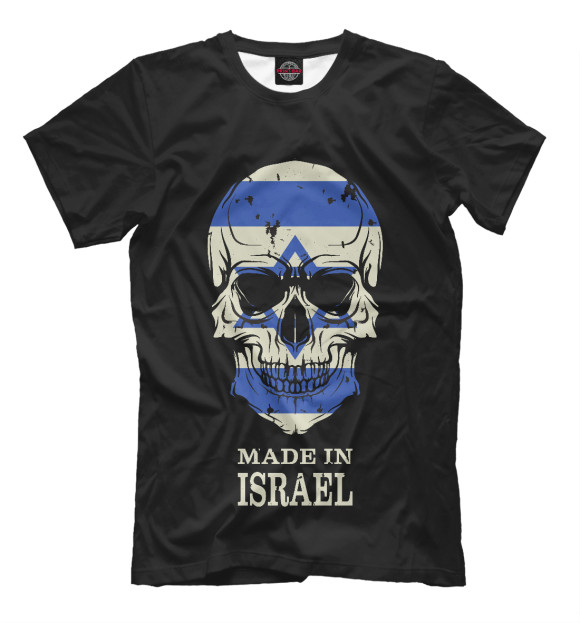 Мужская футболка с изображением Made in Israel цвета Черный