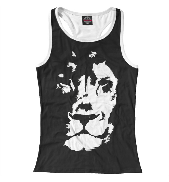 Женская майка-борцовка с изображением BlackLion цвета Белый