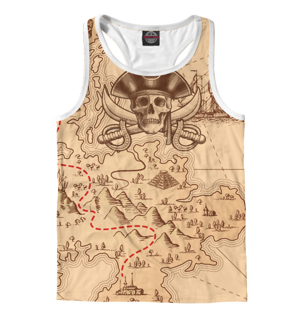 Мужская майка-борцовка с изображением Йо хо хо цвета Белый