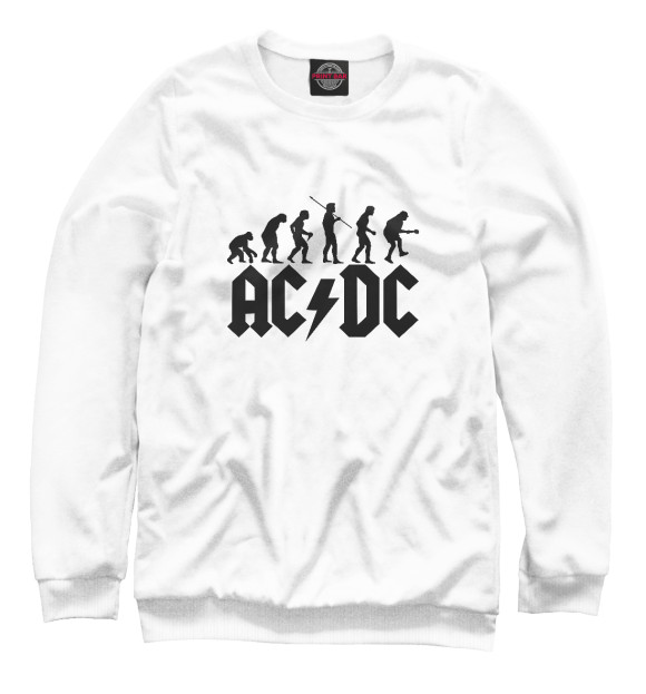 Свитшот для мальчиков с изображением AC/DC цвета Белый