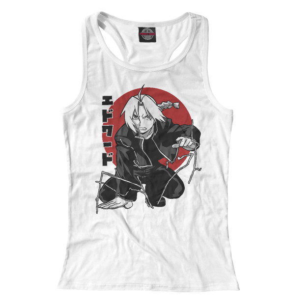 Женская майка-борцовка с притом Эдвард цвета Белый Женская майка-борцовка с изображением Эдвард цвета Белый