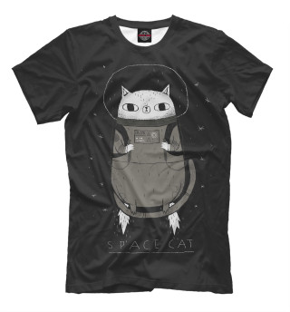 Мужская футболка Кот в космосе