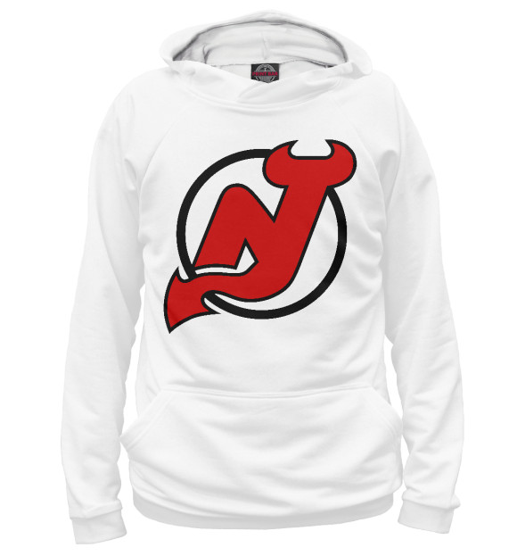 Мужское худи с изображением New Jersey Devils цвета Белый