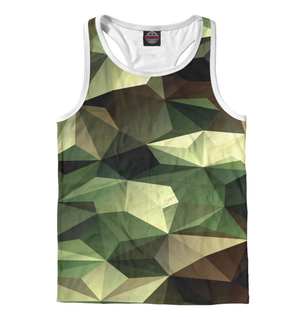 Мужская майка-борцовка с изображением Хаки цвета Белый