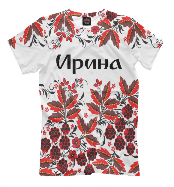 Футболка для мальчиков с изображением Ирина роспись хохлома цвета Молочно-белый