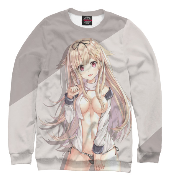 Свитшот для девочек с изображением Hentai цвета Белый