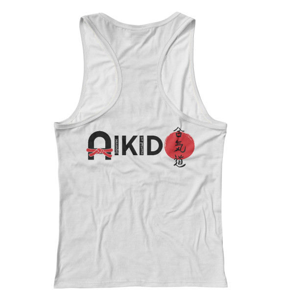 Женская майка-борцовка с изображением Айкидо цвета Белый
