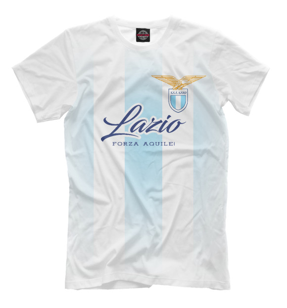 Мужская футболка с изображением Лацио цвета Молочно-белый