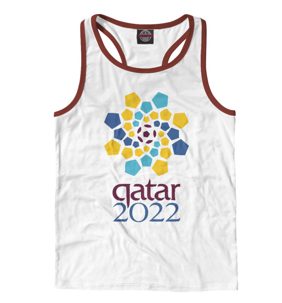 Мужская майка-борцовка с изображением Катар 2022 цвета Белый