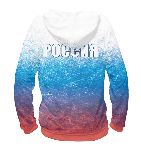 Женское худи с изображением Россия цвета Белый