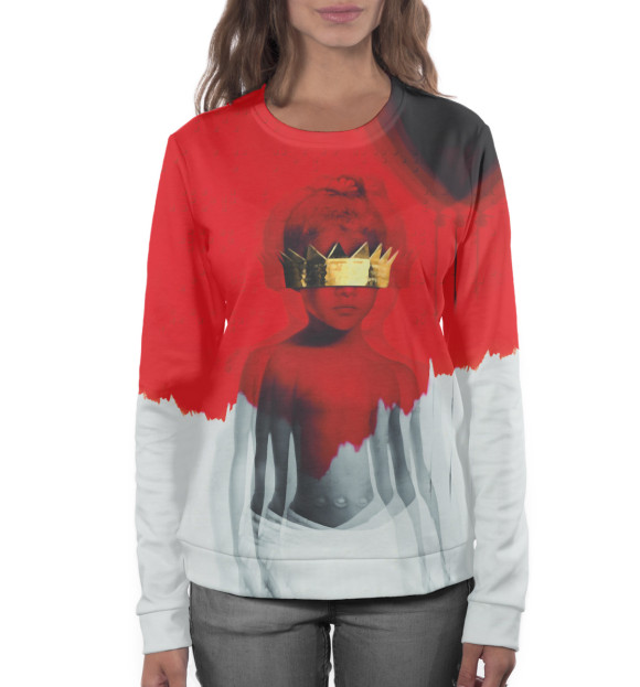 Женский свитшот с изображением Rihanna цвета Белый