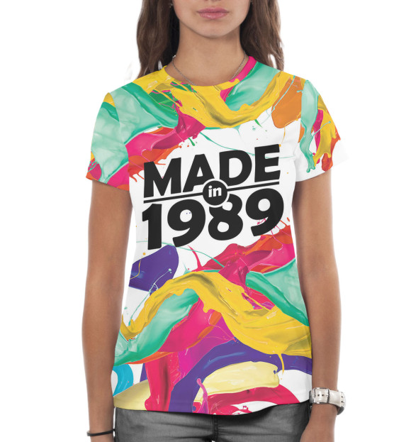 Женская футболка с изображением Made in 1989 цвета Белый
