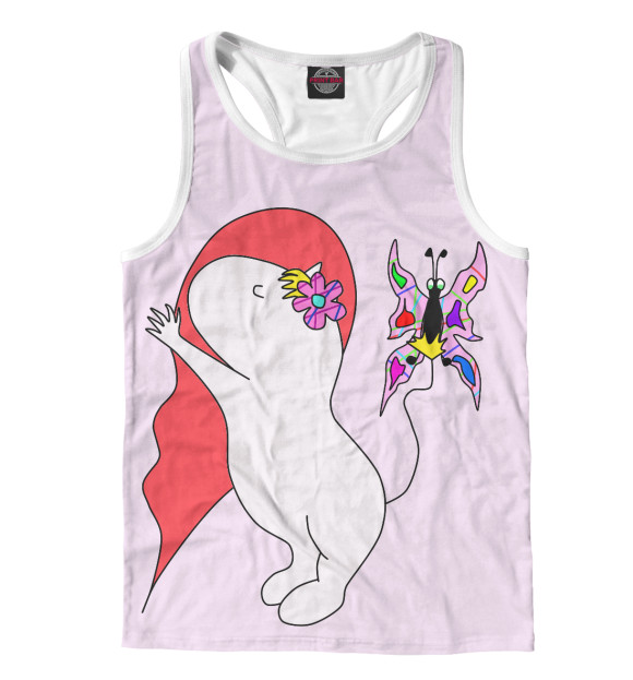 Мужская майка-борцовка с изображением Муми-мама цвета Белый