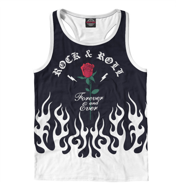 Мужская майка-борцовка с изображением Rock'n'Roll цвета Белый