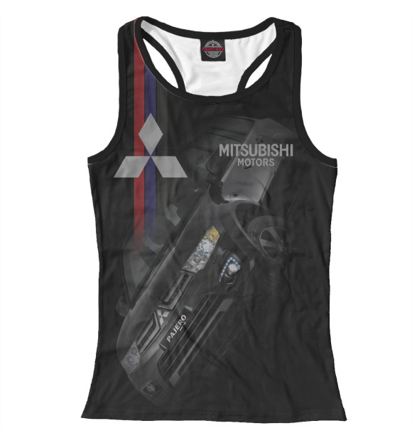 Женская майка-борцовка с изображением Mitsubishi цвета Белый