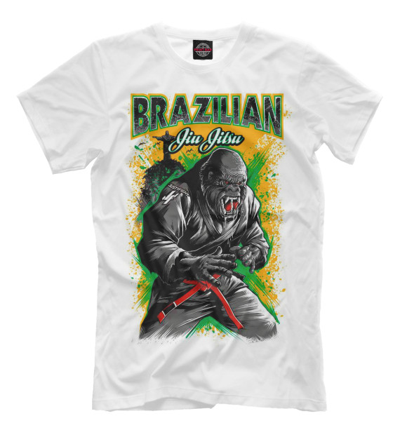 Мужская футболка с изображением Brazilian Jiu-Jitsu цвета Молочно-белый