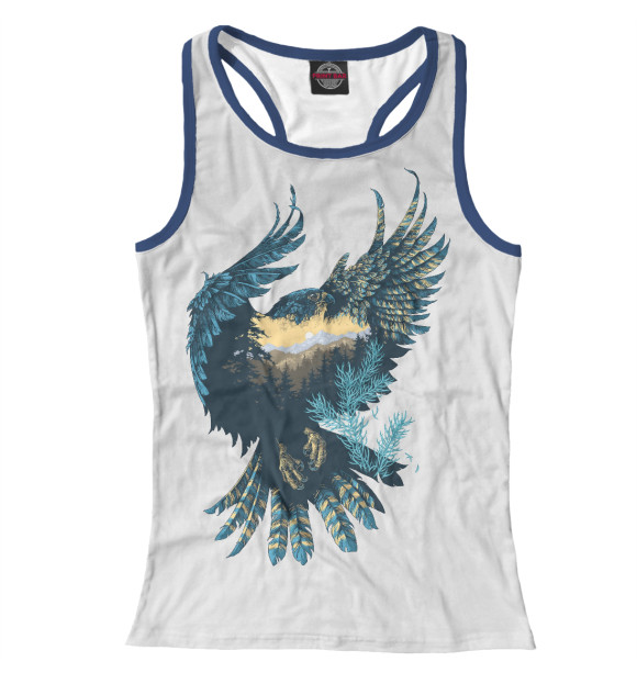 Женская майка-борцовка с притом Горный орел цвета Белый Женская майка-борцовка с изображением Горный орел цвета Белый