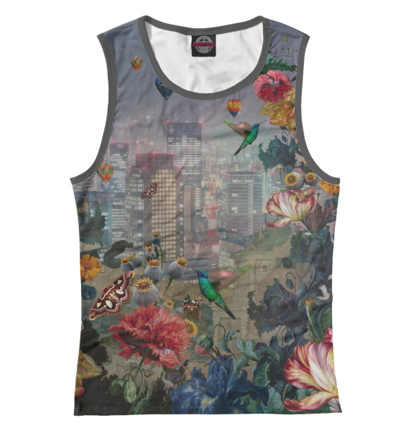 Женская майка с изображением любимый город цвета Белый