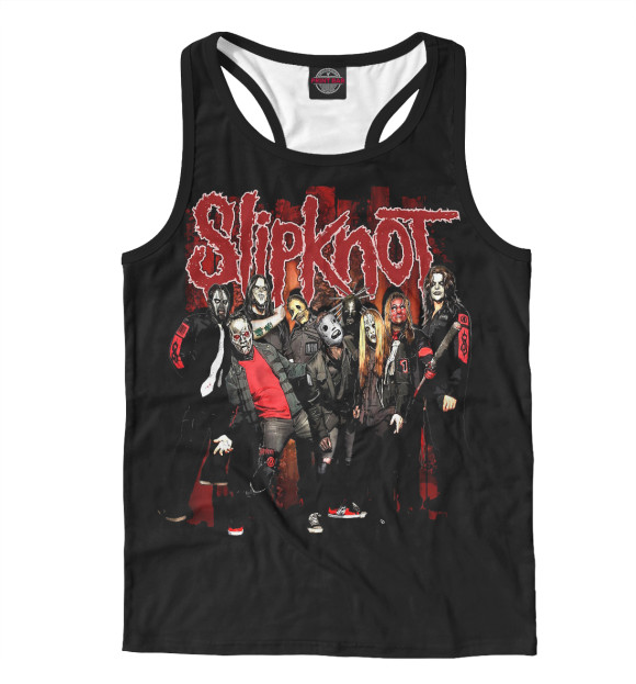 Мужская майка-борцовка с изображением Slipknot цвета Белый